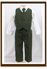 Pinstriped Vest & Tie Suit Combo - Boys