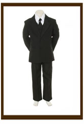 Boys Suit- Black, Vest & Tie Combo